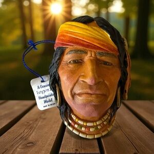 Vintage 1984 Legend Products Navajo Native American Chalkware Wall Bust/Plaque